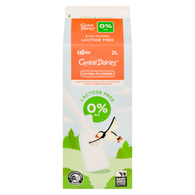 Central Dairies Dairy Product Made With Lactose Free Ultra-Filtered Skim Milk 0% M.F. 2 l, $0.47/100ml