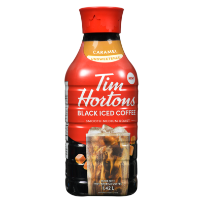 Tim Hortons Black Iced Coffee Caramel Unsweetened 1.42 l, $0.63/100ml