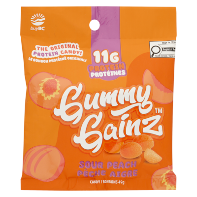 Bonbons pêche aigre 49 g, 10,18 $/100g