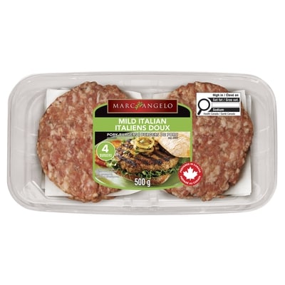 Marcangelo Pork Burgers Mild Italian 500 g, $1.40/100g