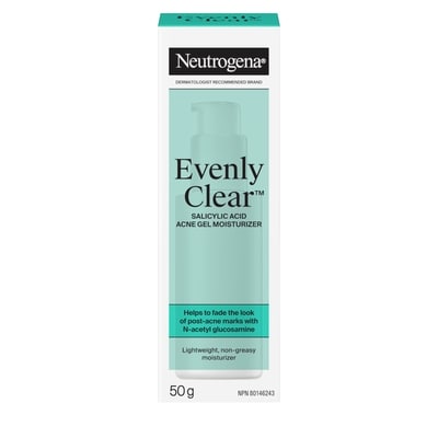 Neutrogena Gel hydratant anti-acné Evenly Clear à l’acide salicylique 50 ml, 41,98 $/100ml