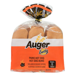 Auger Pains hot dog paquet de 6 340 g, 1,18 $/100g