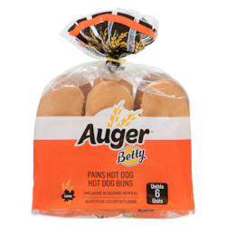 Auger Pains hot dog paquet de 6 340 g, 1,18 $/100g
