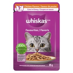 Whiskas FAVOURITES Adult Wet Cat Food Cuts in Gravy Chicken Flavour 85 g, $1.16/100g