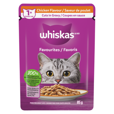 Whiskas Coupes en sauce saveur de poulet 85 g, 1,05 $/100g