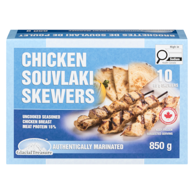 null Chicken Souvlaki Skewers, 10 Pack 850 g, $3.18/100g