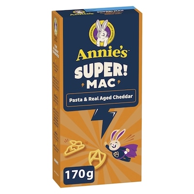Annie's SUPER! MAC Pasta & Real Aged Cheddar Wheat & Pea Macaroni & Cheese 170 g, $2.64/100g
