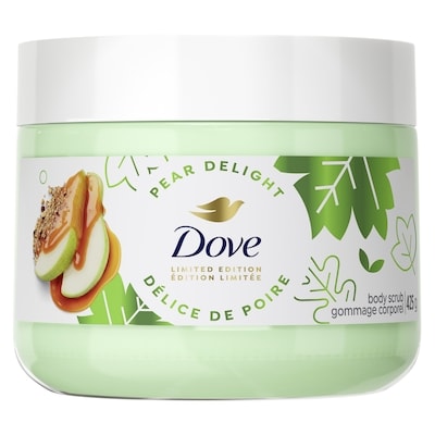 Dove Gommage corporel délice de poire édition limitée 425 g, 2,47 $/100g