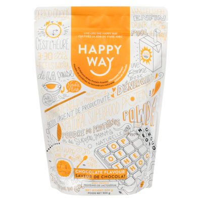 Happy Way All Natural Whey Protein Powder Top Of The Choc Chocolate Flavour 500 g, $10.00/100g