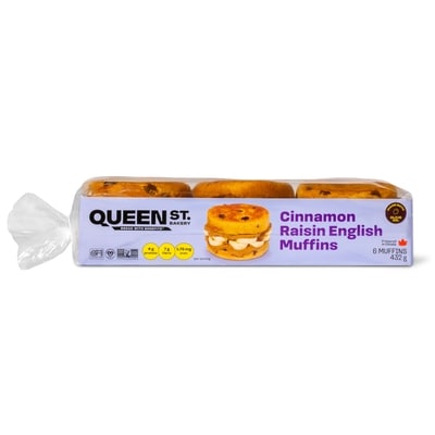 Queen St. Bakery Cinnamon Raisin English Muffins 432 g, $2.27/100g
