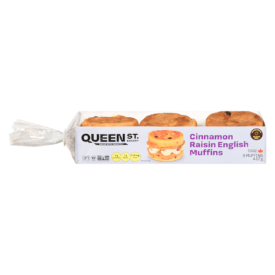 Queen St. Bakery Cinnamon Raisin English Muffins 432 g, $2.27/100g