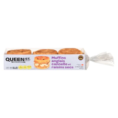 Queen St. Bakery Muffins anglais cannelle et raisins secs 432 g, 2,27 $/100g