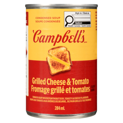 Soupe condensée fromage grillé et tomates arôme