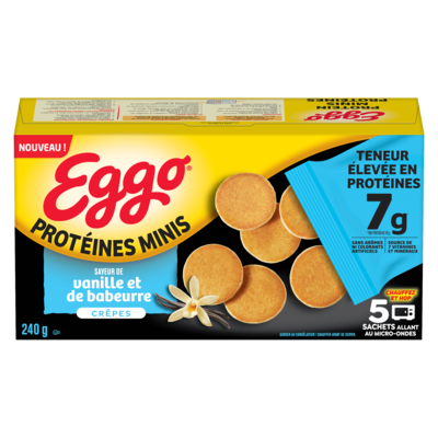 Kellogg’s Eggo Crêpes protéines minis saveur de vanille et de babeurre 5x48.0 g, 2,71 $/100g