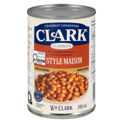 Clark Fèves au goût de tomate, bacon & cassonade style maison 398 ml, 0,50 $/100ml