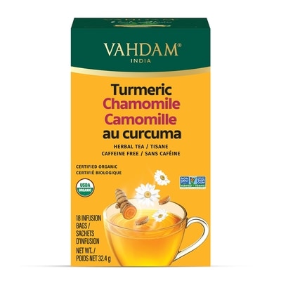 VAHDAM Tisane à la camomile et au curcuma 18 ea, 0,42 $/1ch