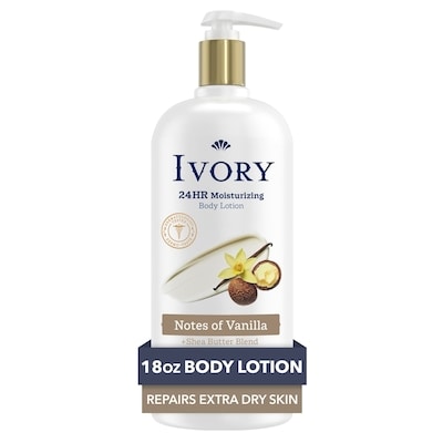 Ivory Body Lotion, 24hr Moisturizing, Absorbs Instantly, Shea Butter Blend, Notes Of Vanilla Scent 532 ml, $2.07/100ml