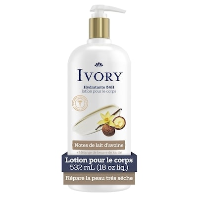 Ivoire Lotion pour le corps, hydratation 24 heures, absorption instantanée, mélange de beurre de karité, parfum notes de vanille 532 ml, 2,07 $/100ml