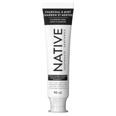 Native Dentifrice sans fluorure, Charbon et menthe 90 ml, 17,77 $/100ml