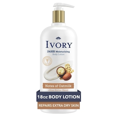 Ivory Body Lotion, 24hr Moisturizing, Absorbs Instantly, Shea Butter Blend, Notes Of Oatmilk Scent 532 ml, $2.07/100ml
