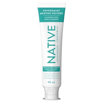 Native Fluoride Free Toothpaste, Peppermint Flavor 90 ml, $17.21/100ml