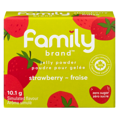 Family Brand Poudre pour gelée fraise 85 g, 1,52 $/100g