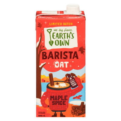 Earth's Own Gluten-Free Oat Beverage Barista Maple Spice Limited Batch 946 ml, $0.58/100ml