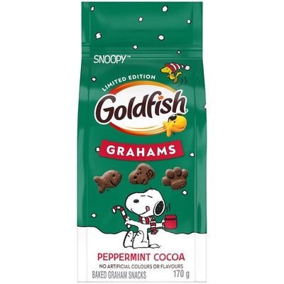 Pepperidge Farm Craquelins grahams cuits au four snoopy cacao et menthe poivrée édition limitée 170 g, 2,65 $/100g