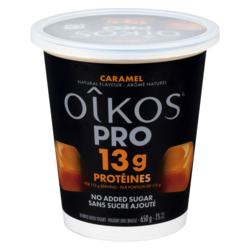 Oikos Blended Greek Yogurt Caramel 1% M.F. 650 g, $1.15/100g