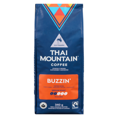 DOI CHAANG Thai Mountain Coffee Buzzin' Medium Roast Whole Bean 340 g, $5.59/100g
