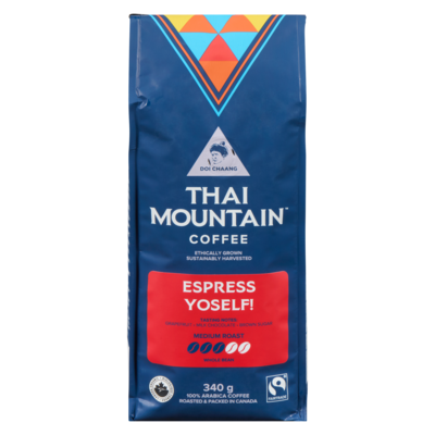DOI CHAANG Thai Mountain Coffee Espress Yoself Medium Roast Whole Bean 340 g, $5.59/100g
