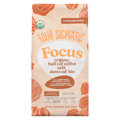 Four Sigmatic Organic Half Caf Coffee Ground Focus Medium Roast 283 g, $9.18/100g