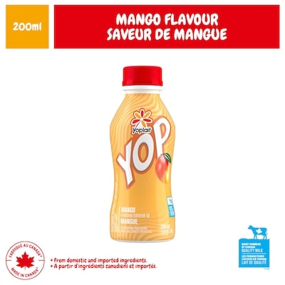 Yoplait YOP Drinkable Yogurt 1.5% M.F. Mango 200 ml, $0.50/100ml