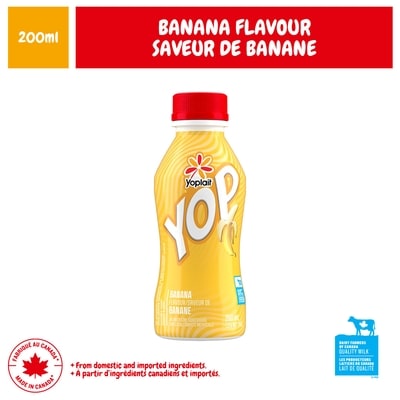 Yoplait YOP Drinkable Yogurt 1.5% M.F. Banana 200 ml, $0.90/100ml