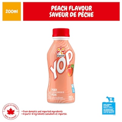 Yoplait YOP Yogourt à Boire 1.5% M.G. Pêche 200 ml, 0,90 $/100ml