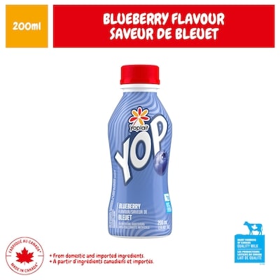 Yoplait YOP Drinkable Yogurt 1.5% M.F. Blueberry 200 ml, $0.90/100ml