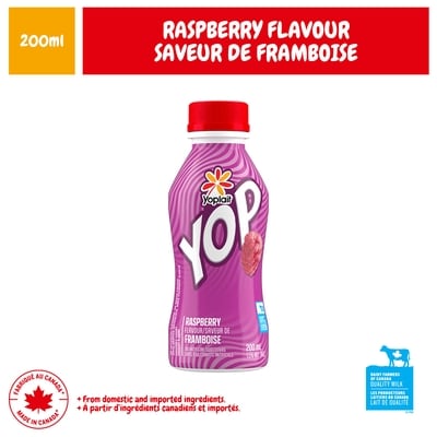 Yoplait YOP Drinkable Yogurt 1.5% M.F. Raspberry 200 ml, $0.50/100ml