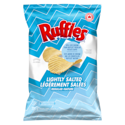 Ruffles Potato Chips, Lightly Salted 200 g, $2.50/100g