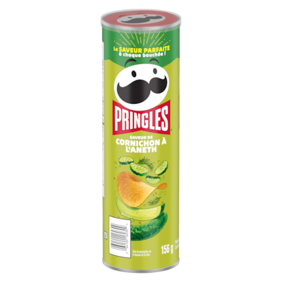 Pringles Croustilles saveur de cornichon à l'aneth 156 g, 3,07 $/100g