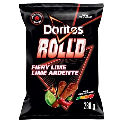 Doritos Chips tortilla Roll'd Lime ardente 280 g, 1,96 $/100g