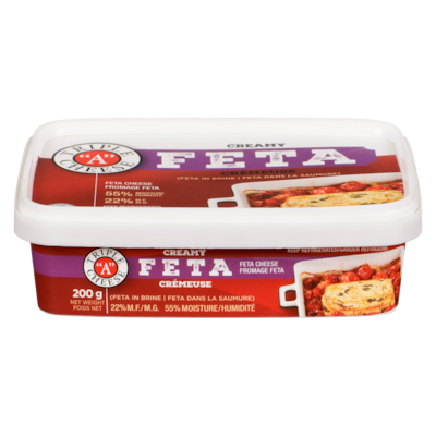 Triple A Cheese Feta Cheese Creamy Feta 22% M.F. 200 g, $3.50/100g