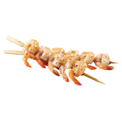 null Cooked Shrimp Skewers, 4-Pack 150 g, $4.67/100g