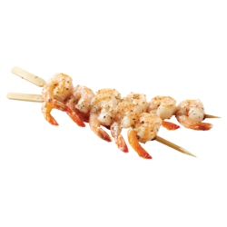 null Brochettes de crevettes cuites, paquet de 4 150 g, 4,67 $/100g