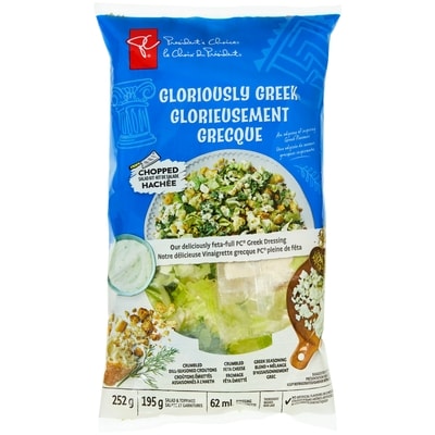 President's Choice Gloriously Greek Chopped Salad Kit 252 g, $2.78/100g