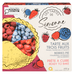 Simonne Pie Berries Strawberries, Raspberries And Blueberries 650 g, $1.00/100g