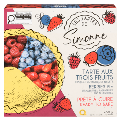 Simonne Pie Berries Strawberries, Raspberries And Blueberries 650 g, $1.00/100g