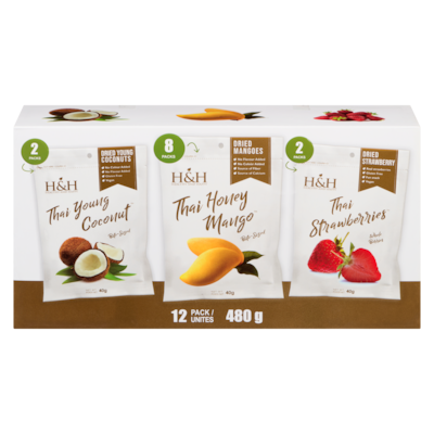 H&H Dried Young Coconuts, Dried Mangoes, Dried Strawberry 480 g, $2.08/100g