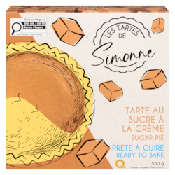 Simonne Tarte au sucre à la crème 550x550.0 g, 1,18 $/100g