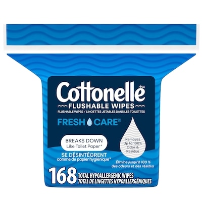 Cottonelle Fresh Care Flushable Wet Wipes, Adult Wet Wipes, 1 Refill Pack, 168 Wipes Per Pack 168 ea, $0.08/1ea