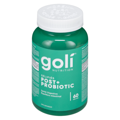 Goli Nutrition Gélifiés post + probiotic 60 ea, 0,38 $/1ch